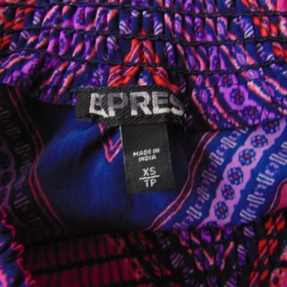 Express Skirt Geometric Mini Pink Purple Navy - Picture 5 of 6